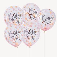 Confetti Ballonnen Baby Girl (5st) - thumbnail