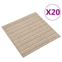 Tapijttegels 20 st 5 m 50x50 cm gestreept beige