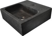 Saqu Nature Collection Fontein Vierkant 1 kraangat 30x30x10 cm Hardstenen Zwart