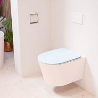 Wandcloset Mondiaz Lavie | Zonder spoelrand | Incl.Toiletzitting-Clay | Keramiek | Rosee