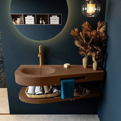 MONDIAZ RIVA 120cm Wastafel met planchet kleur Rust. Wastafel DULCET links 1 kraangaten kleur Rust. MONDIAZ RIVA 120cm Wastafel met planchet kleur Rust. Wastafel DULCET links 1 kraangaten kleur Rust.