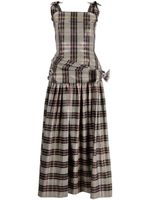 Molly Goddard robe longue à motif tartan - Gris