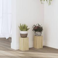 VidaXL Plantenstandaards 2 st 10x10x18 cm bewerkt hout sonoma eiken VidaXL Plantenstandaards 2 st 10x10x18 cm bewerkt hout sonoma eiken