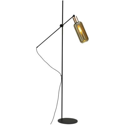 Masterlight Zwarte vloerlampBounty verstelbaar met cilindrisch glas - 1471-05-02-5