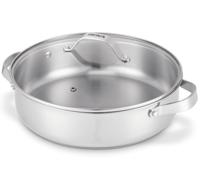 Beka Hapjespan met 2 zijgrepen & glazen deksel - Sauteerpan - Cicla - RVS - ø 28 cm - zonder anti-aanbaklaag - geschikt voor alle warmtebronnen