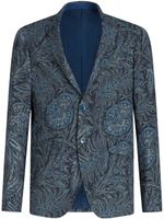 ETRO blazer boutonné à fleurs - Bleu