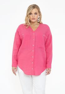 Yoek Blouse oversized | Roze | Maat 50/52