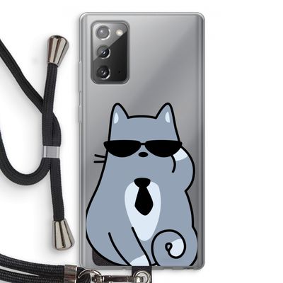 Cool cat: Samsung Galaxy Note 20 / Note 20 5G Transparant Hoesje met koord