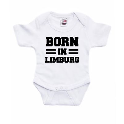 Born in Limburg cadeau baby rompertje wit jongen/meisje