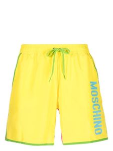 Moschino short de bain colour block à logo imprimé - Jaune