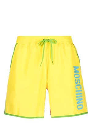 Moschino short de bain colour block à logo imprimé - Jaune