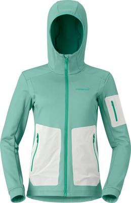 Norrona Falketind Warm2 Stretch Hood Fleece Dames Malachite Green M