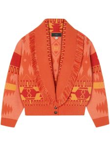 Alanui cardigan à logo Icon en jacquard - Orange