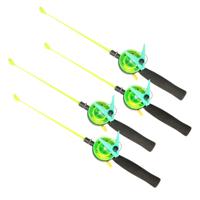 Krabhengel - Set van 4x stuks - vishengel voor krabbetjes - 38 cm - Speelgoed krabbenhengel met knij