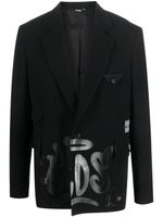 GCDS blazer boutonné à imprimé graffiti - Noir