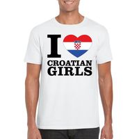 Wit I love Croatian girls/ I love Kroatische dames t-shirt voor heren 2XL  -