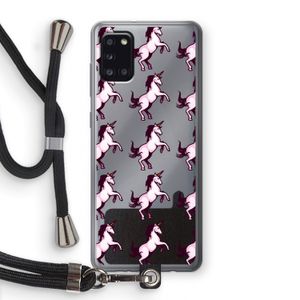 Musketon Unicorn: Samsung Galaxy A31 Transparant Hoesje met koord