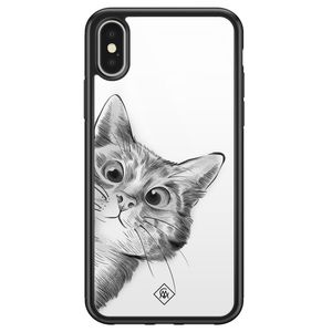 iPhone X/XS glazen hardcase - Peekaboo