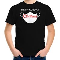 Merry corona Christmas fout Kerstshirt / outfit zwart voor kinderen - thumbnail