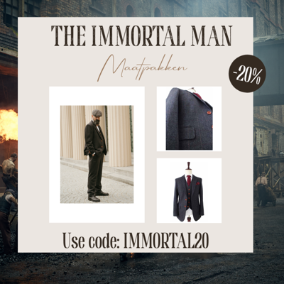 Maatpak Voor Heren | 3-delig Pak | Zwart Visgraat | Alfie Solomons | Peaky Blinders | Peaky Blinders