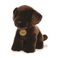 Aurora pluche dieren knuffels bruine labrador hond - 28 cm - Knuffeldieren honden speelgoed