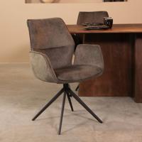 LABEL51 Eetkamerstoel Mellow - Antraciet - Cosmo - Black Frame