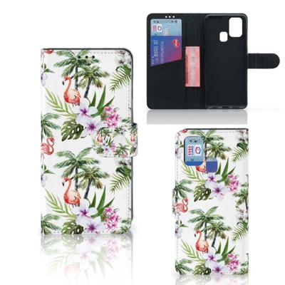 Samsung Galaxy M31 | Telefoonhoesje | Met pasjeshouder | Flamingo Palms