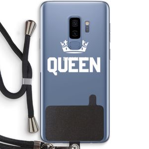 Queen zwart: Samsung Galaxy S9 Plus Transparant Hoesje met koord
