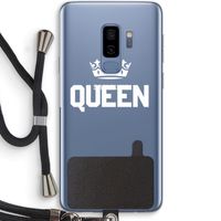 Queen zwart: Samsung Galaxy S9 Plus Transparant Hoesje met koord