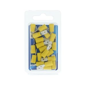 Vlaksteker 6,3x0,8mm geel voor 4,0-6 geïsoleerd 25 suks 170990 Klemko hersluitbare verpakking