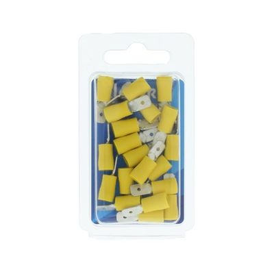 Vlaksteker 6,3x0,8mm geel voor 4,0-6 geïsoleerd 25 suks 170990 Klemko hersluitbare verpakking