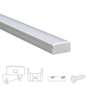 Aluminium ledstrip profiel opbouw 4m - 8 mm hoog - compleet met afdekkap | ledstripkoning