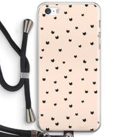 Kleine kattenkopjes: iPhone 5 / 5S / SE Transparant Hoesje met koord