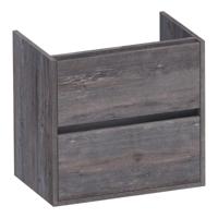 Brauer Adore - Onderkast Ondiep - 60 cm - met 2 Softclose Lades Greeploos en 1 Sifon Uitsparing - Driftwood
