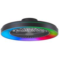 Brilliant Zwarte plafondventilatorMazzaro met RGB lamp - 58cm - G93870/06 Brilliant Zwarte plafondventilatorMazzaro met RGB lamp - 58cm - G93870/06