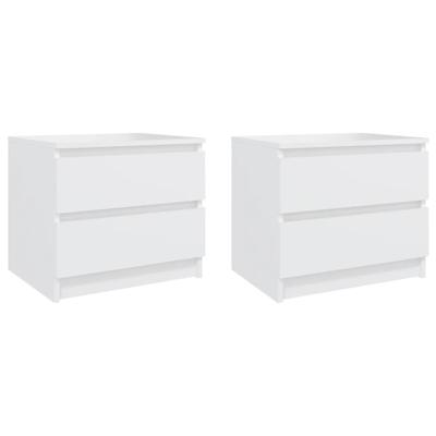 Nachtkastjes 2 st 50x39x43,5 cm bewerkt hout wit
