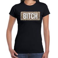 Bitch fun tekst t-shirt zwart voor dames - thumbnail