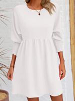 Casual Loose Plain Dress With No