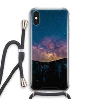 Travel to space: iPhone X Transparant Hoesje met koord