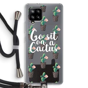 Cactus quote: Samsung Galaxy A42 5G Transparant Hoesje met koord
