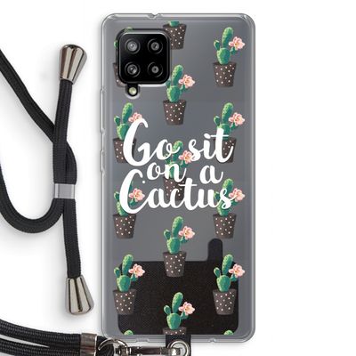 Cactus quote: Samsung Galaxy A42 5G Transparant Hoesje met koord
