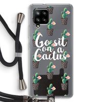 Cactus quote: Samsung Galaxy A42 5G Transparant Hoesje met koord