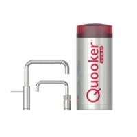 Quooker Nordic Square Twintaps kokendwaterkraan - draaibare uitloop - Combi reservoir - Warm / kokend water - RVS 22NSRVSTT Quooker Nordic Square Twintaps kokendwaterkraan - draaibare uitloop - Combi reservoir - Warm / kokend water - RVS 22NSRVSTT