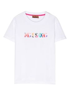 Missoni Kids t-shirt en coton à logo imprimé - Blanc