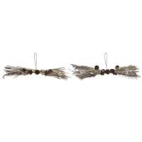 Kerstversiering DKD Home Decor Bloem (60 x 15 x 8 cm) (2 Stuks)