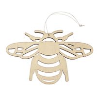 Houten dieren decoratie hanger van een honingbij van 12 x 19 cm - thumbnail
