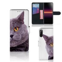 Sony Xperia L4 | Telefoonhoesje | Met pasjeshouder | Kat