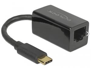 DeLOCK SuperSpeed USB-C (USB 3.1 Gen 1) male > Gigabit LAN 10/100/1000 Mbps compact adapter 0,135 meter