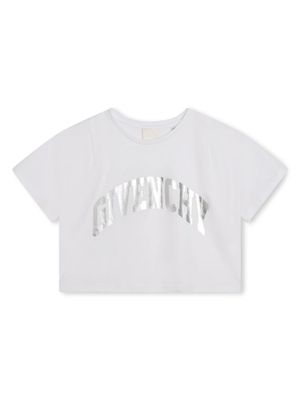 Givenchy Kids t-shirt crop en coton à logo - Blanc