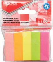 OFFICE products index, 15 x 50 mm, ophangzakje van 5 x 100 tabs, geassorteerde kleuren